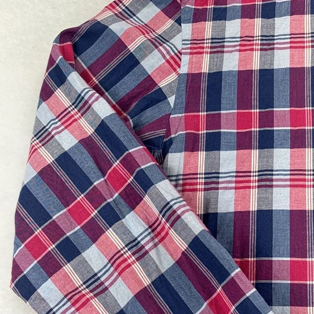 J. Crew mens shirt Summer Plaid M‎ Button Down Long Sleeve Tartan Plaid Cotton